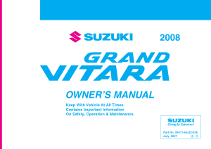 2008 Suzuki Grand Vitara Owners Manual
